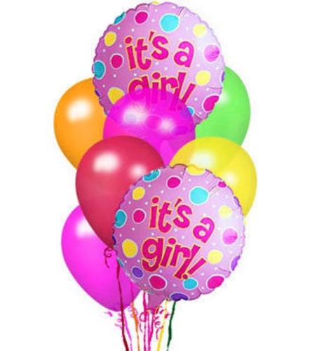 Baby Girl Balloon Bunch