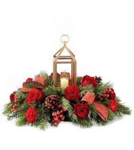 Traditional Lantern Centerpiece - Deluxe. An arrangement by Novak's Flower Shoppe.
