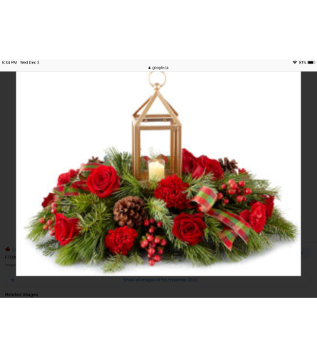 l’ll be home for Christmas. An arrangement by Kitchener Ontario Florist.