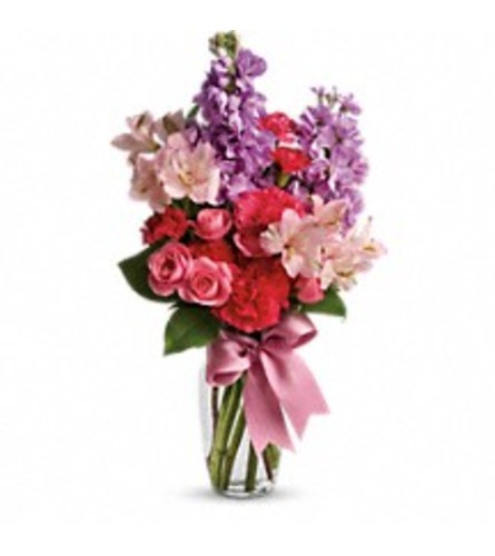 Jumping for Joy Bouquet with Pink Ribbon