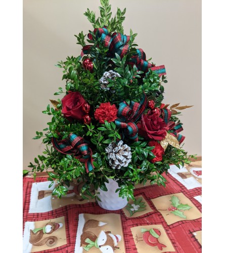 Floral Boxwood Tree