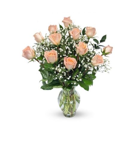 Dozen Peach Roses