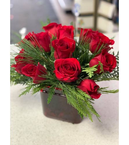 Roses in a Glass Cube