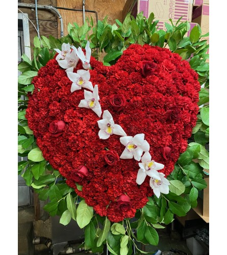 Broken Heart With Orchids