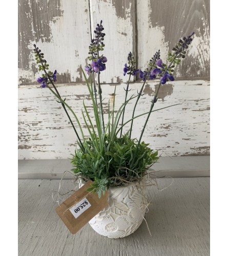 Silk Lavender Vase