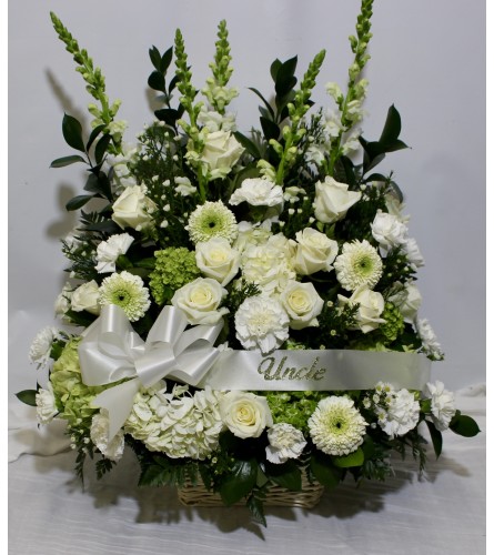 Select White Seasonal Flower Basket