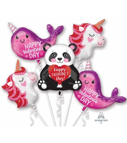 Valentine's Day Characters Super Fun Foil Balloon Bouquet