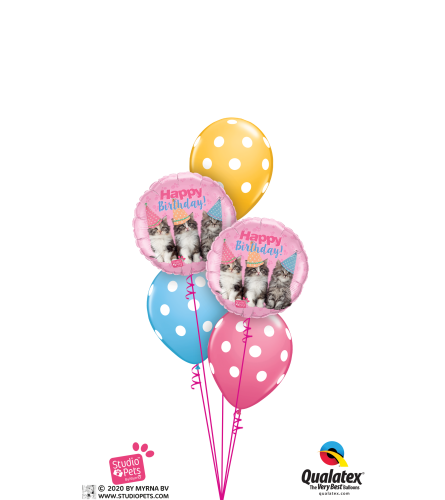 Birthday Kitties Classic Balloon Bouquet