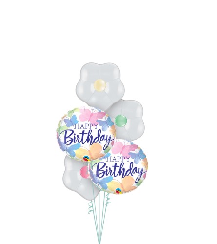 Brilliant Butterfly Birthday Blossom Balloon Bouquet