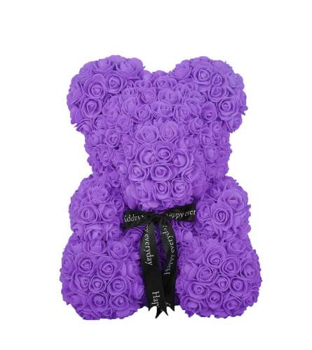 Forever Rose Teddy Bear - Premium X - Black - 14 in.