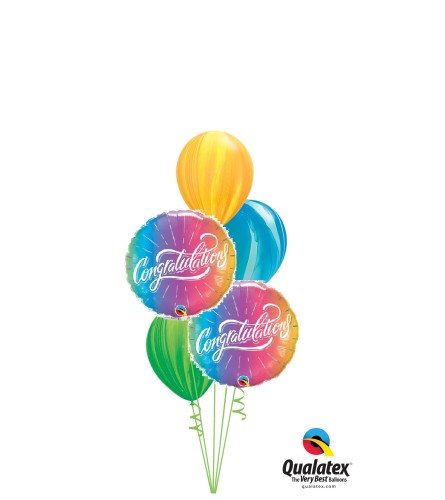 Rainbow Swirl Congratulations Classic Balloon Bouquet