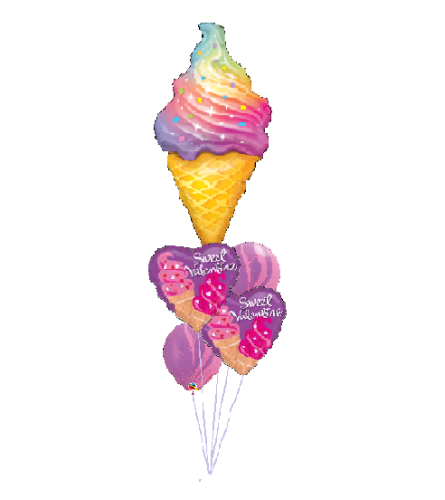 Sweet Ice Cream Valentine Cheerful Balloon Bouquet