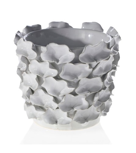 White Petal Pot