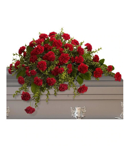 All Red Carnation Casket Spray