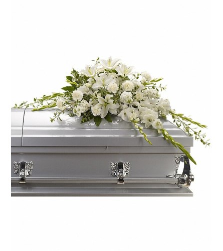 All White Mixed Casket Spray