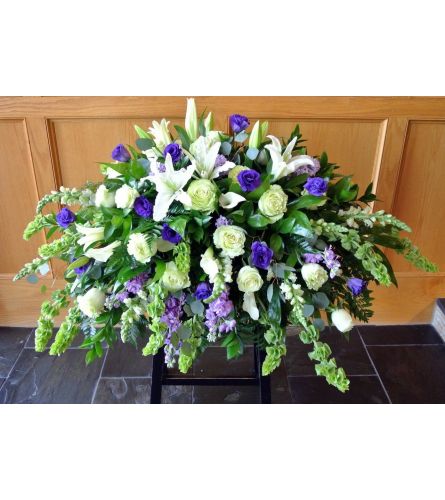 Purple and White Mixed Casket Cover