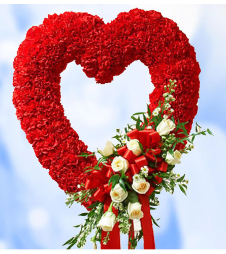 Standing All Red Hollow Deluxe Heart