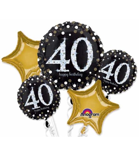 Sparkling 40 Super Fun Foil Balloon Bouquet