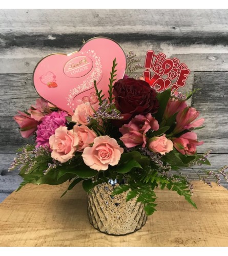 I Love You Valentines Delight. An arrangement by Owen Sound Flowers.