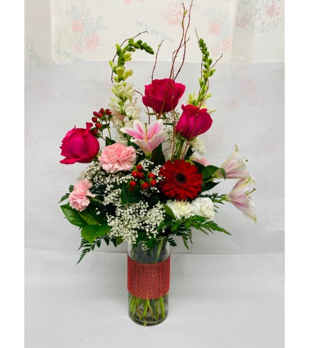 RayNa Valentine's Floral Vase