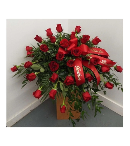 Simply Red Rose Casket Cover