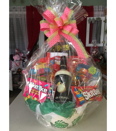 Pina Colada Mix and Candy Basket