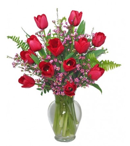 Tulips and Waxflower Bouquet