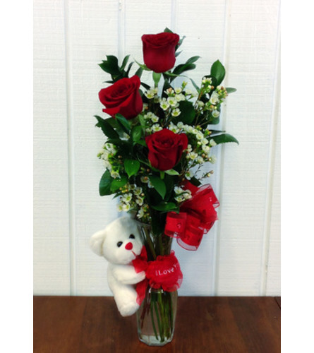 Sweet Embrace Triple Rose Bud Vase