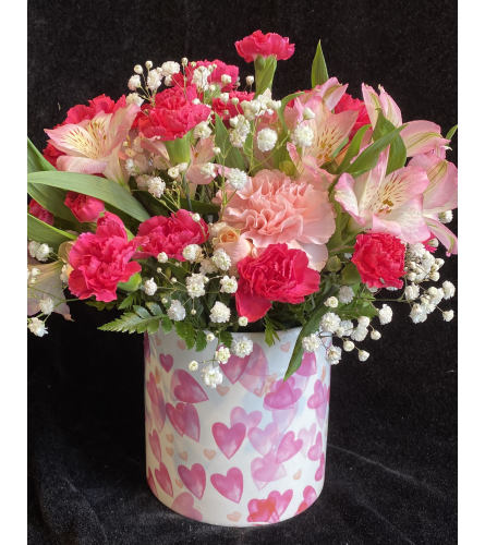 Pink Hearts Bouquet. An arrangement by Flowerville.