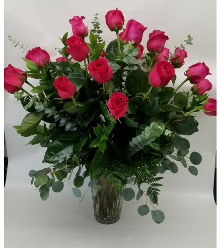 24 Red Long Stem Roses