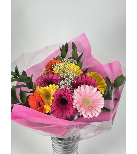 Colourful gerberas. An arrangement by DMP Flowers and Gifts.