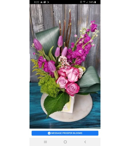 All Pink Valentine. An arrangement by Prosper Blooms.