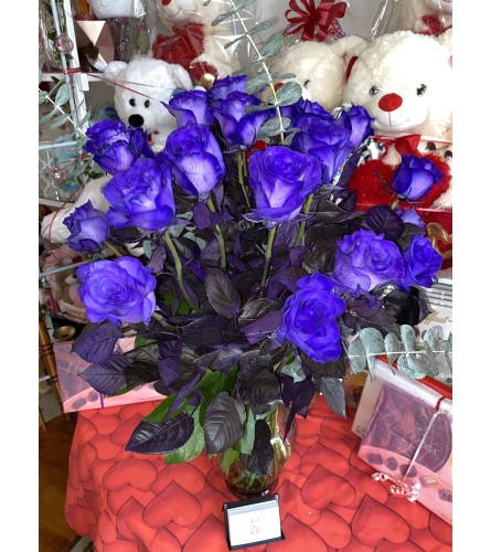 24 Royal Purple Roses