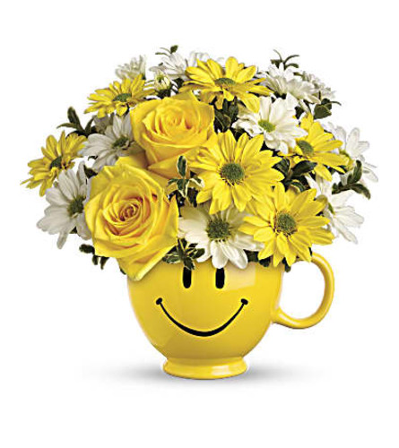 Be Happy Bouquet with Roses and Daisies