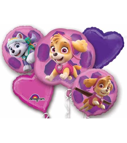 Paw Patrol Skye and Everest Super Fun Foil Bouquet. An arrangement by Balloon Bouquets Plus.