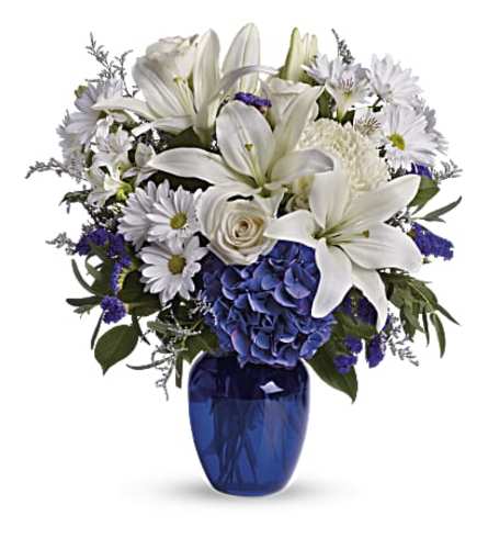 Beautiful in Blue Vase Bouquet