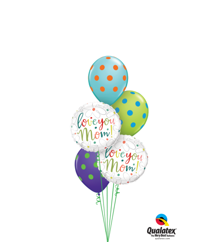 Love You Mom Classic Balloon Bouquet. An arrangement by Balloon Bouquets Plus.