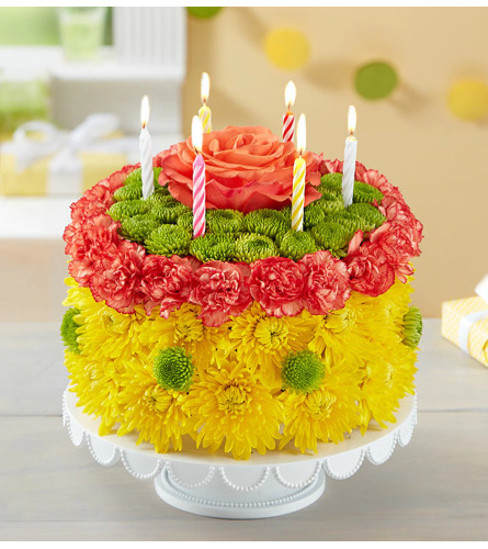 THE BIRTHDAY WISHES FLOWER CAKE YELLOW