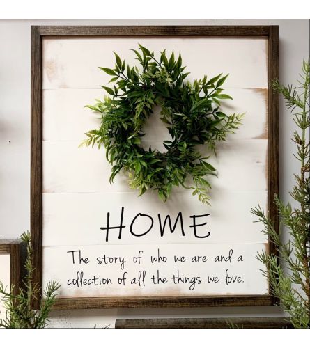Home Sign. An arrangement by wish etc..