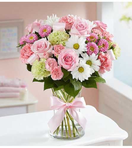 Sweet Pink & White Baby Girl™ Arrangement