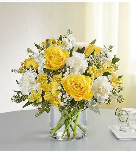 Yellow and white delight arrangement