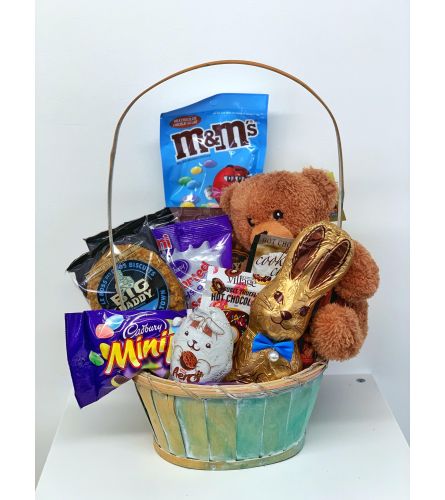 Basket of Easter Treats. An arrangement by Roma James Gifts.