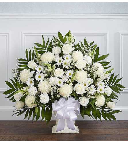 White Floor Basket Arrangement