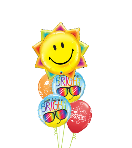 Your Future Is Bright Cheerful Balloon Bouquet. An arrangement by Balloon Bouquets Plus.