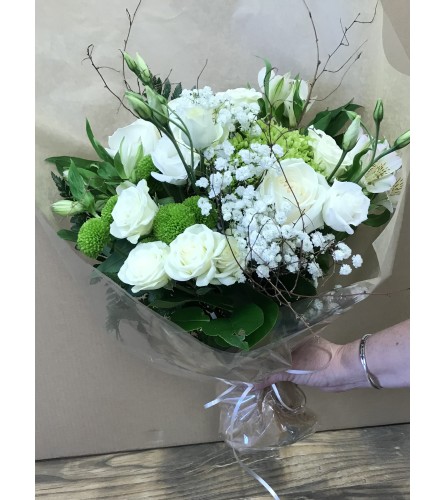 White and Green Hand-tied