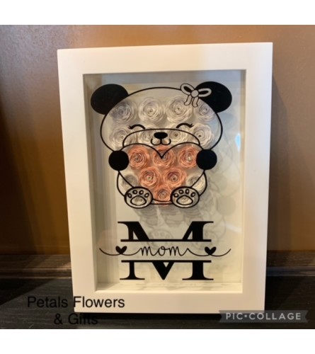 Mum Bear Rose Shadow Box