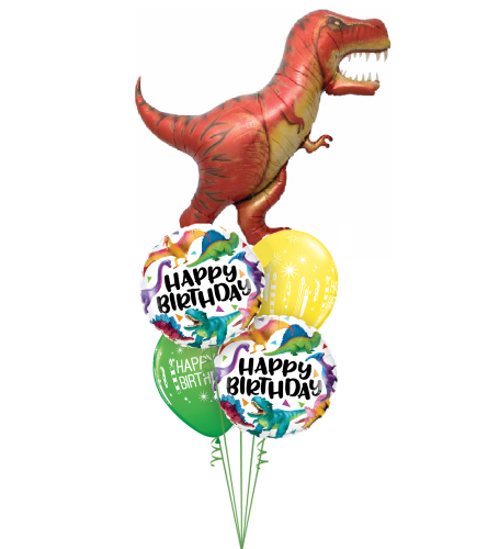 T-Rex Birthday Colourful Dinos Cheerful Balloon Bouquet