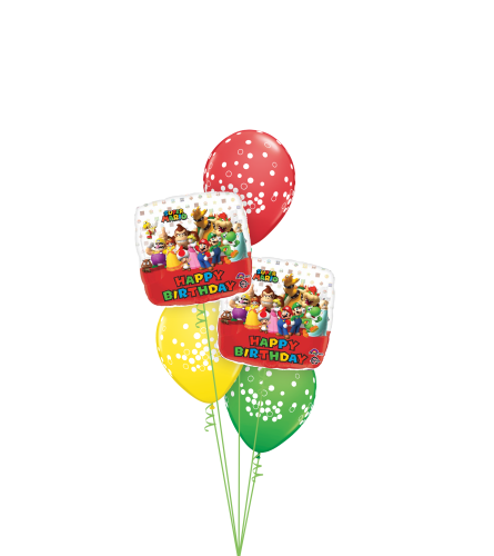 Super Mario Bros Birthday Classic Balloon Bouquet