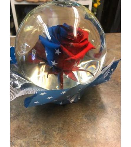 Patriotic Rose Globe