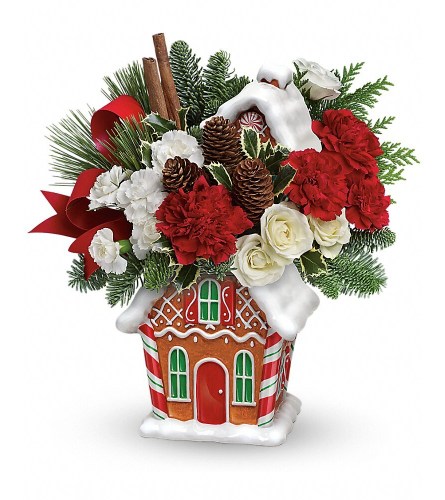 Teleflora's Gingerbread Cookie Jar Bouquet